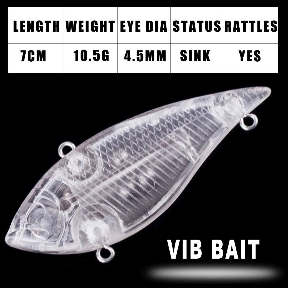 Cuerpos de cebo VIB en blanco para personalizar