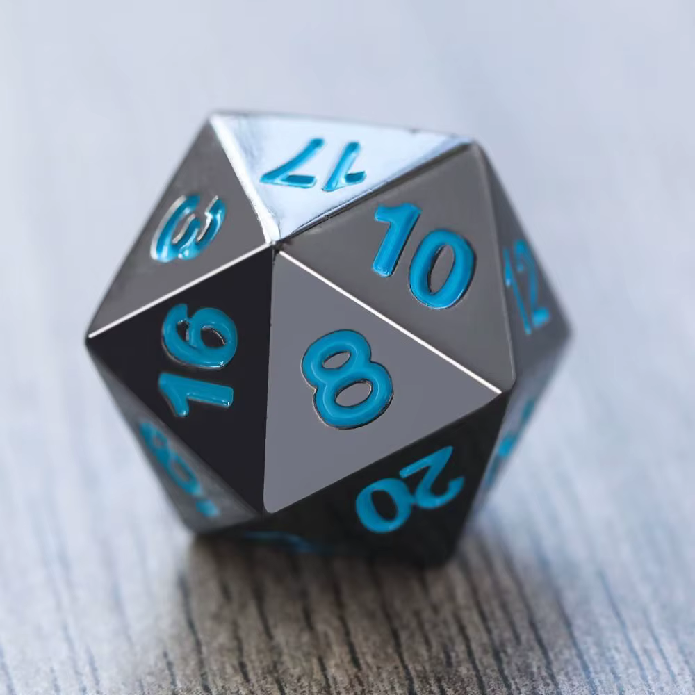 Dados metálicos D4 D6 D8 D10 D12 D20 multicolores para juegos de mesa
