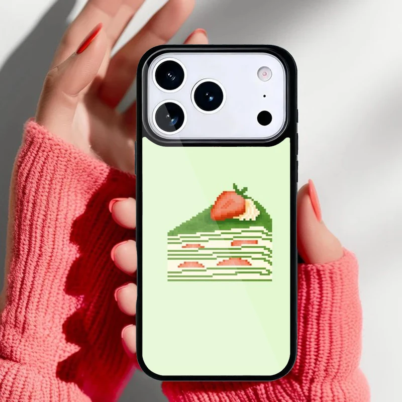 Funda iPhone con diseño de pastel de matcha mostrando la ilustración principal