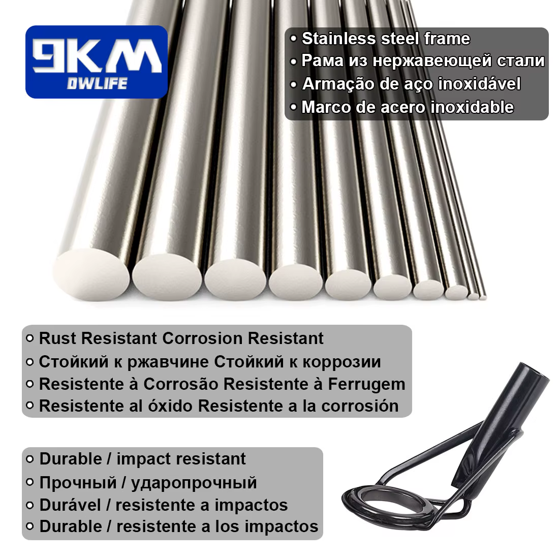 Kit reparación guías caña pescar – Acero inoxidable y cerámica - imagen 2