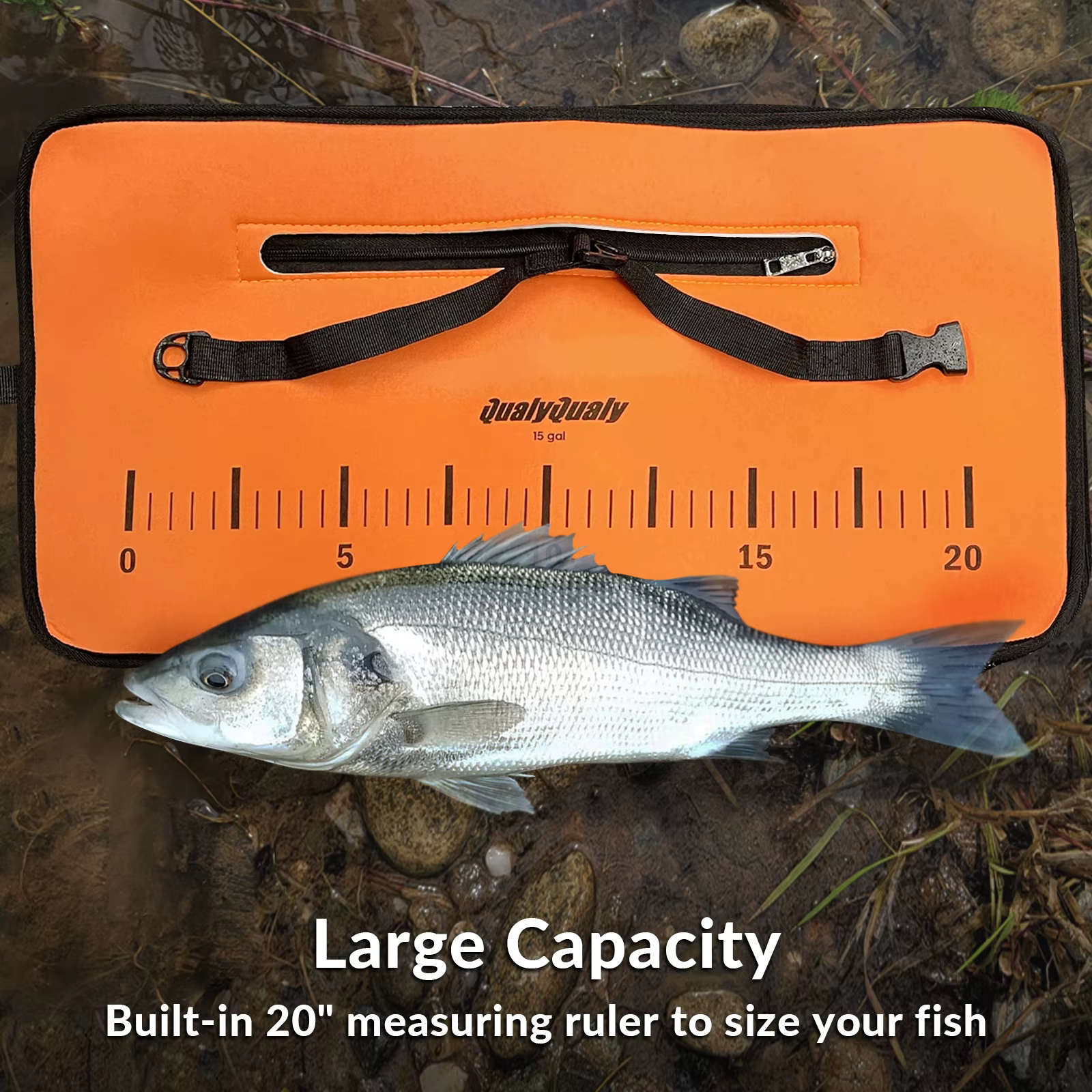 Cesta de retención flotante para peces vivos – Malla nailon plegable - imagen 4