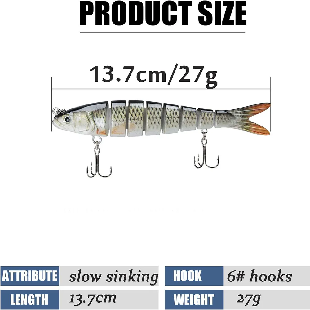 Swimbait multiarticular sonajero – Señuelo lubina hundimiento lento