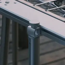Junta de extensión universal mesa IGT aluminio con hebillas plateadas