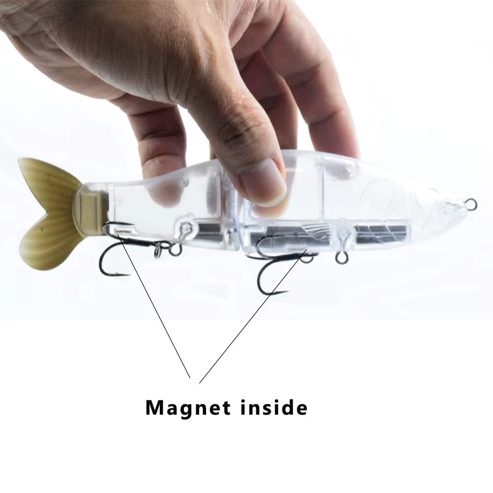Swimbait magnético cola suave 6,5" - Blanco transparente - imagen 3