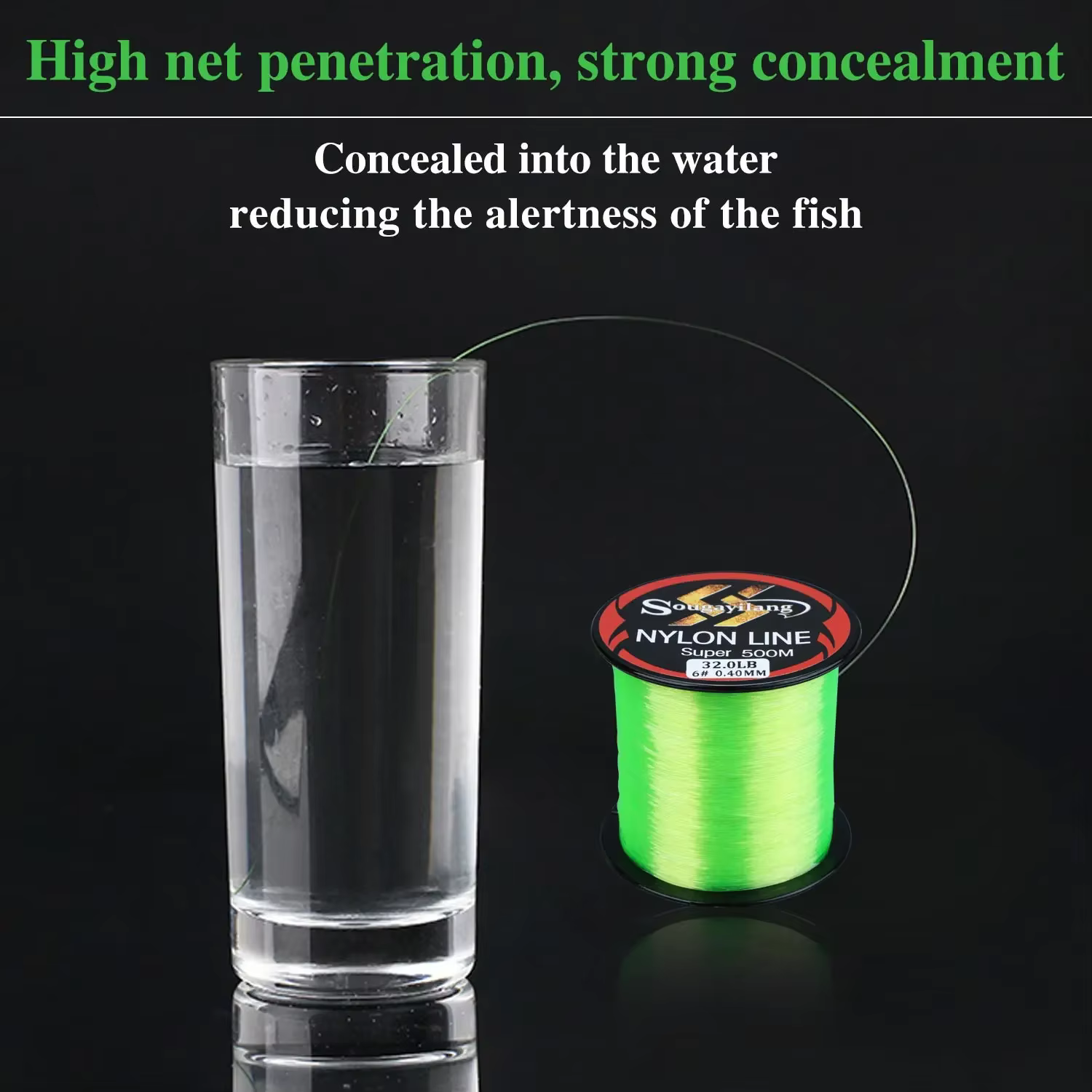 Sougayilang Línea de pesca nailon monofilamento abrasión - imagen 4