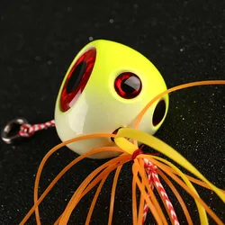 Jighead Tenya luminoso con falda goma de camarón para agua salada