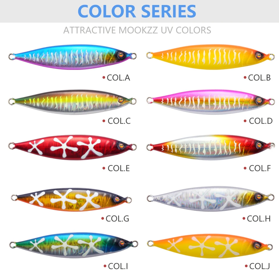 MOOKZZ Jigs Slow Pitch – Señuelos duros para pesca en mar - imagen 3