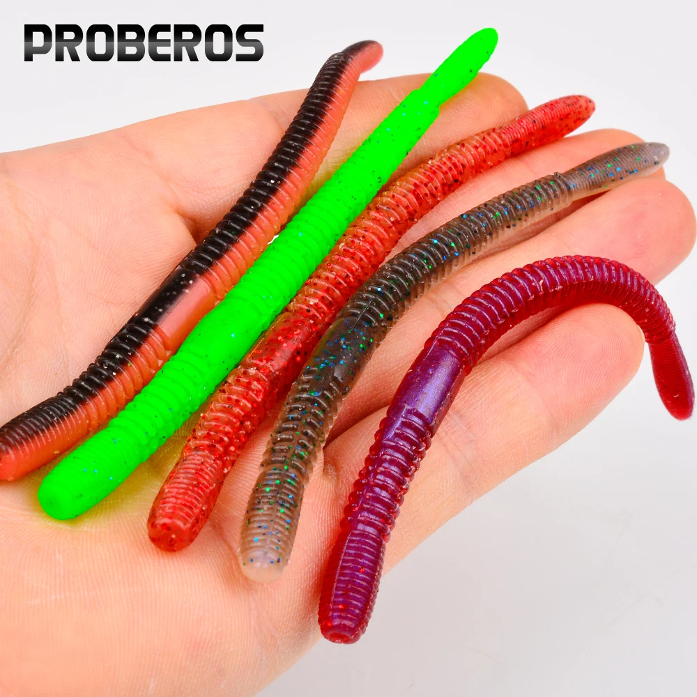 PROBEROS Señuelo vinilo lombriz aromatizado a sal elástico y duradero - imagen 3