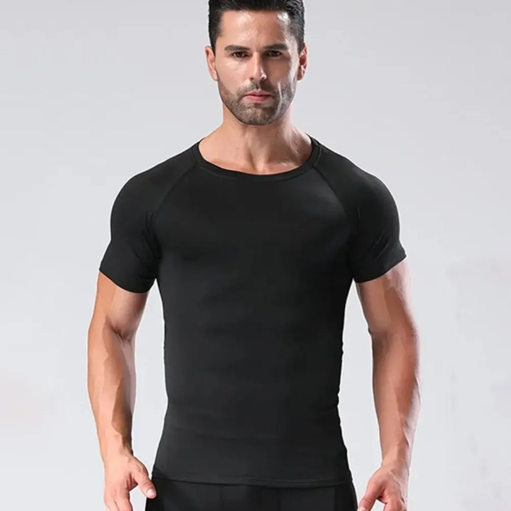 Camiseta de compresión manga corta secado rápido para hombre - imagen 3