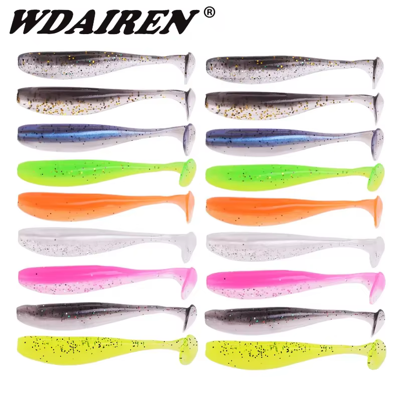 Easy Shiner señuelos blandos Shad doble color – silicona T cola