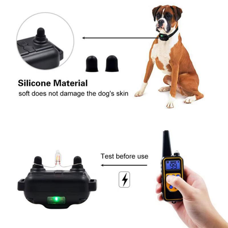 Collar de adiestramiento impermeable con mando y vibración para perros