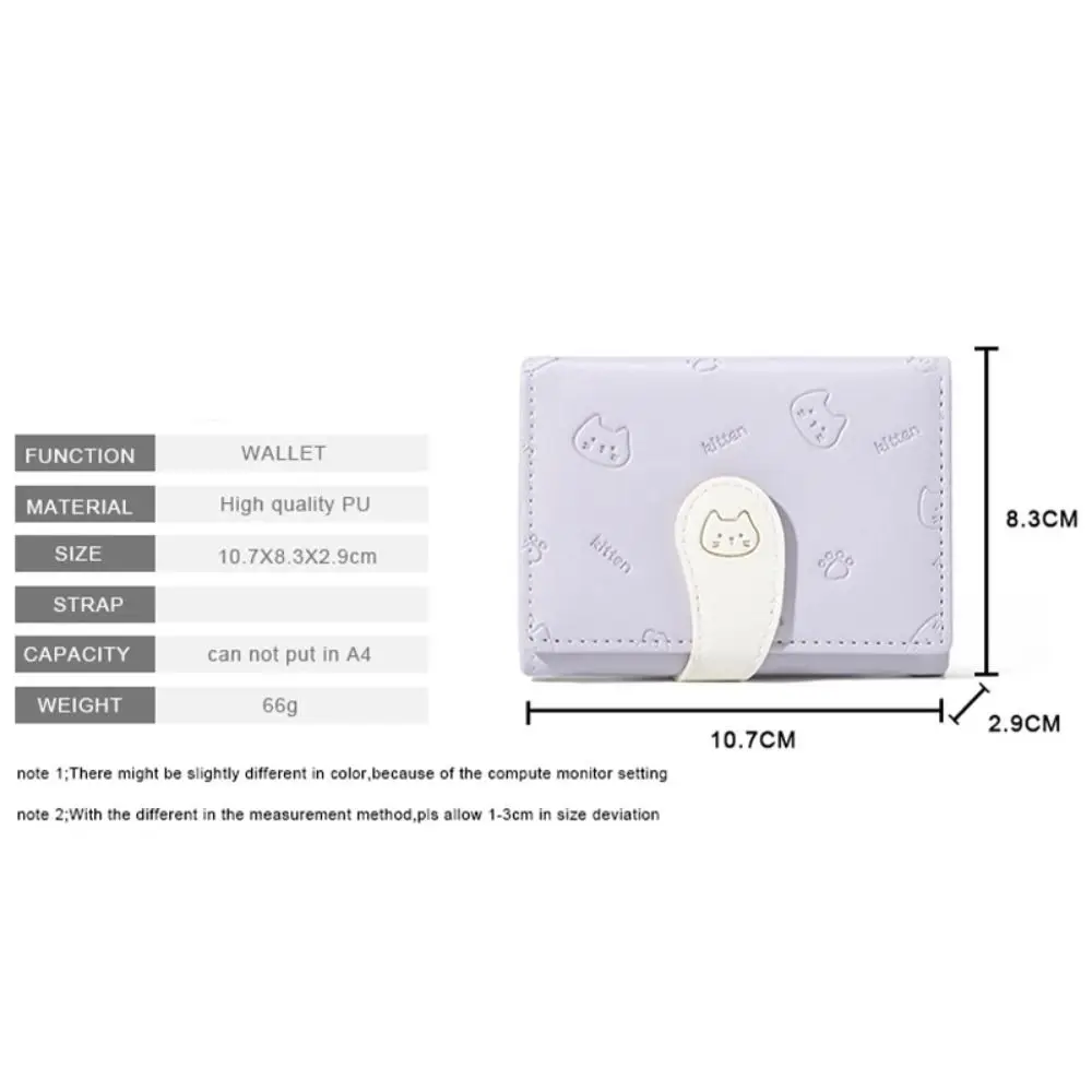 Cartera PU con estampado de gatitos y porta tarjetas para chicas - imagen 5