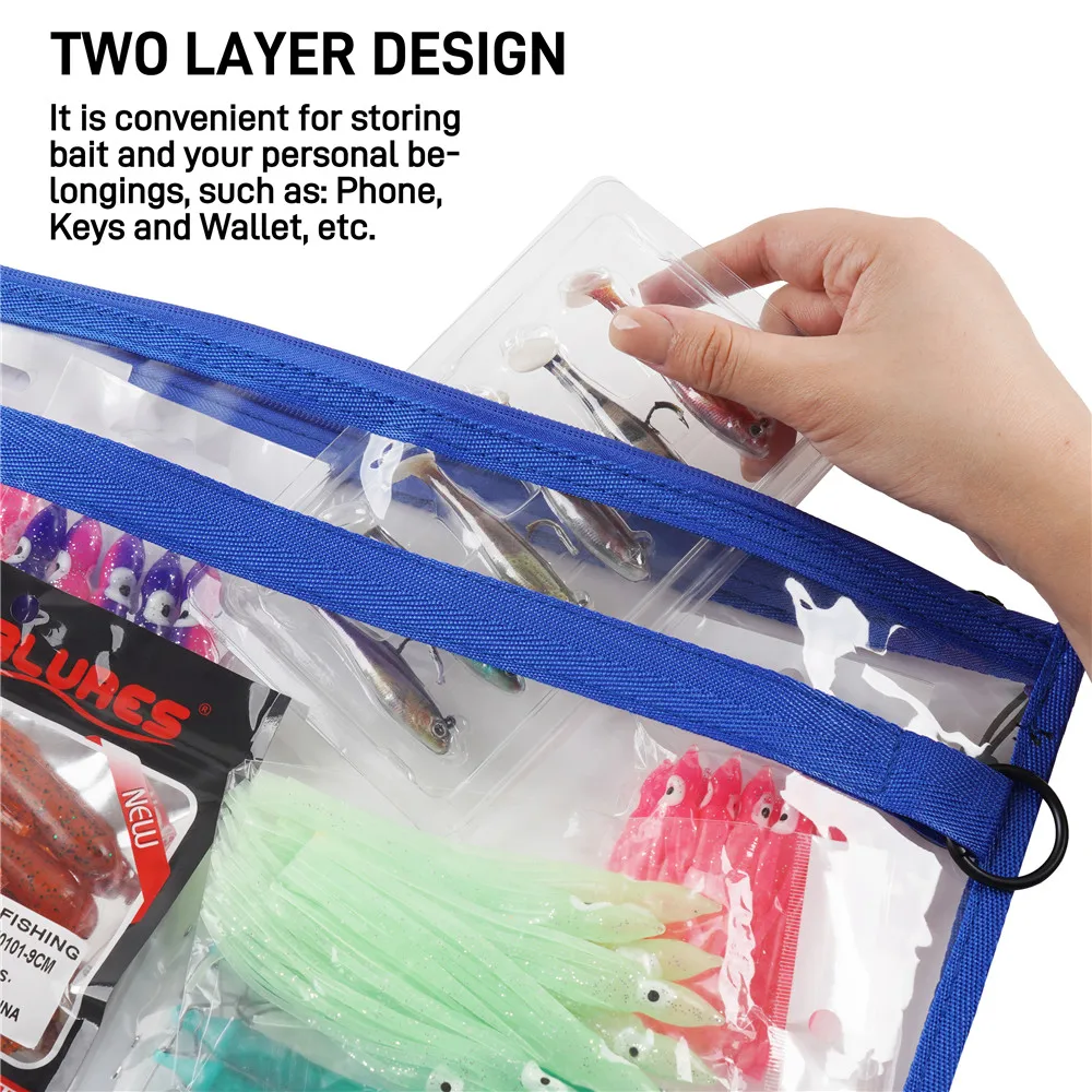 Bolsa impermeable para señuelos y cebo con cremallera resistente
