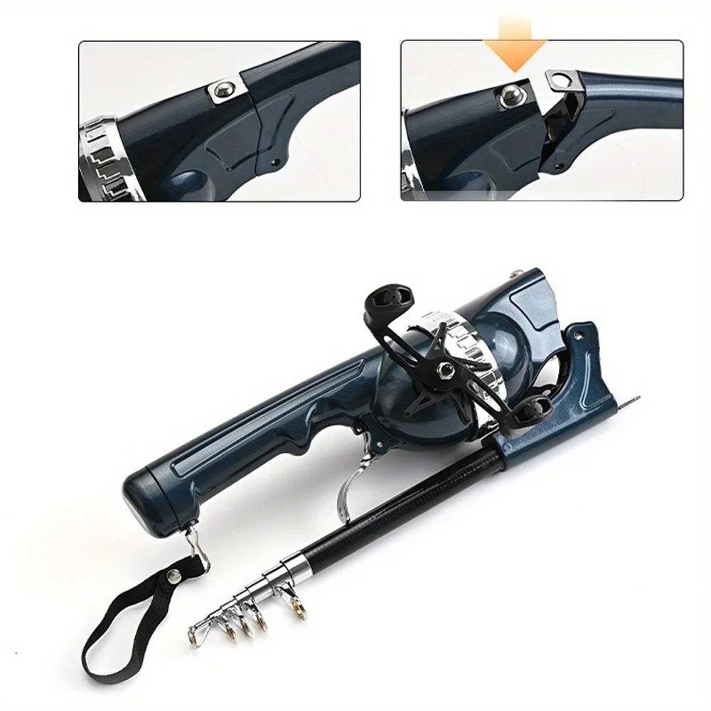 Caña telescópica Deukio plegable con carrete para pesca de carpa - imagen 3