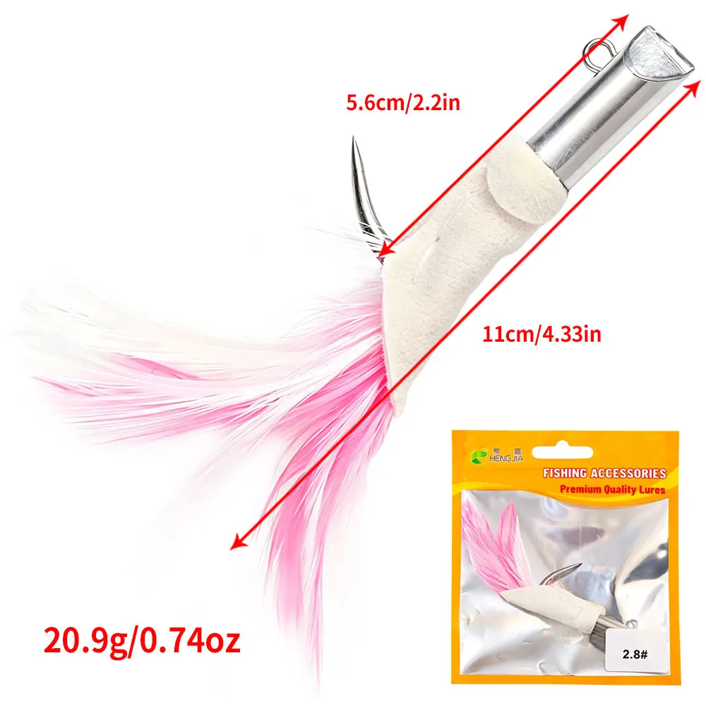 Montaje con pluma para atraer al pez
