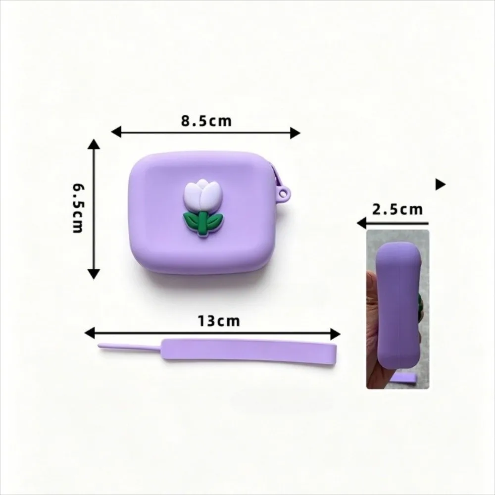 Monedero impermeable de silicona con cordón y diseño floral - imagen 4