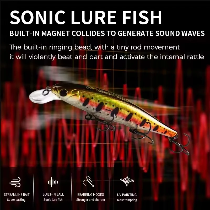 Bearking M111 Minnow – Señuelo duro nadador para media agua - imagen 5