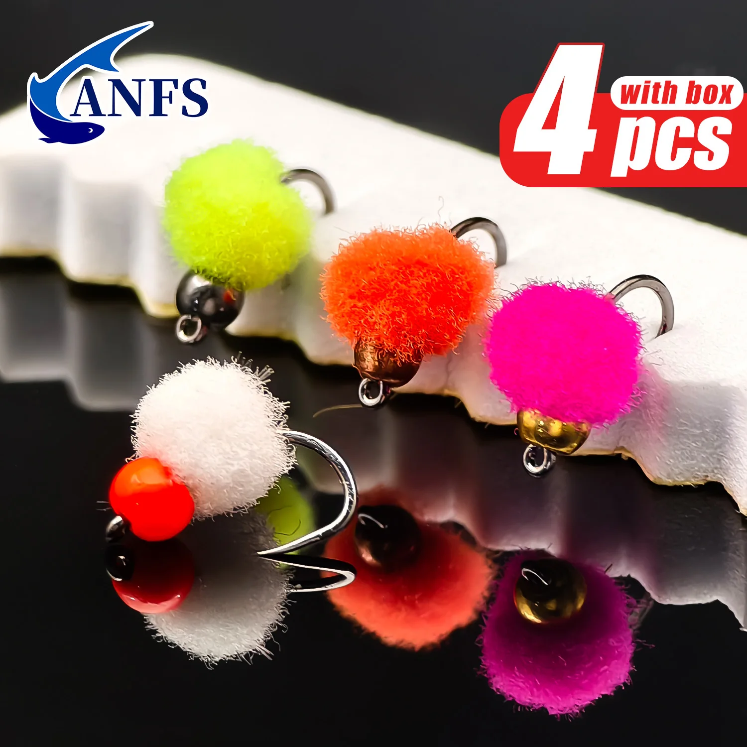 ANFS Moscas Huevo 4 unidades – Cuerpo ligero para ninfa europea - imagen 3