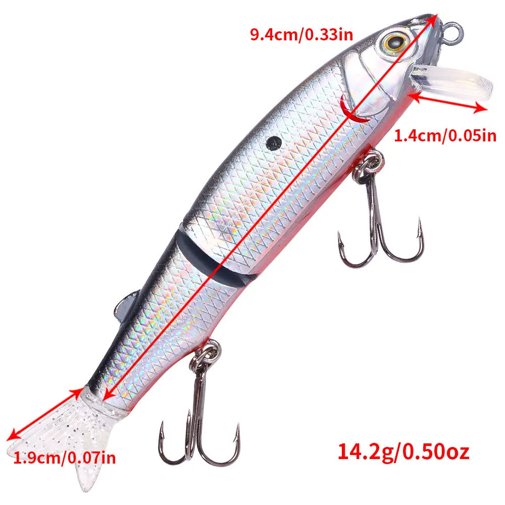 Señuelo swimbait minnow wobbler Jointbait duro para lucio - imagen 3