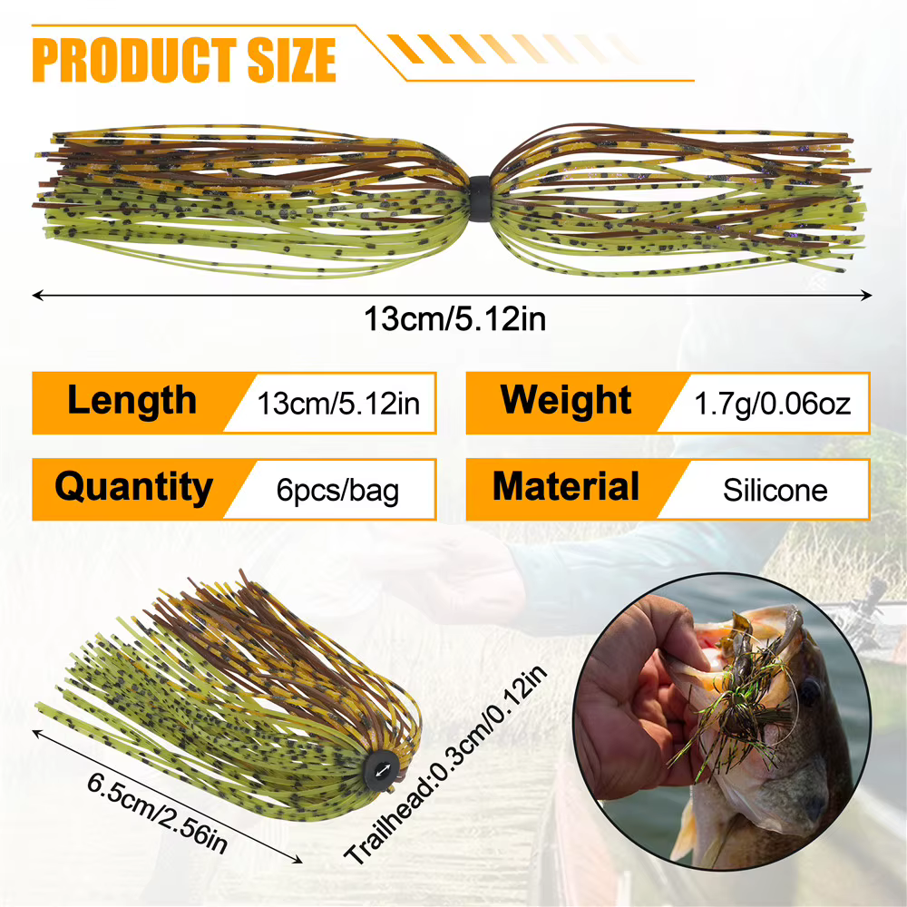 Faldas Silicona Spinnerbait – Accesorios Pesca Trucha y Lubina - imagen 4