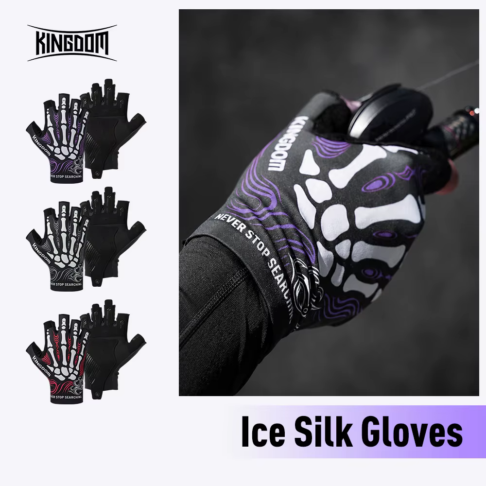 Guantes de pesca KINGDOM – Medio dedo y protección solar - imagen 2
