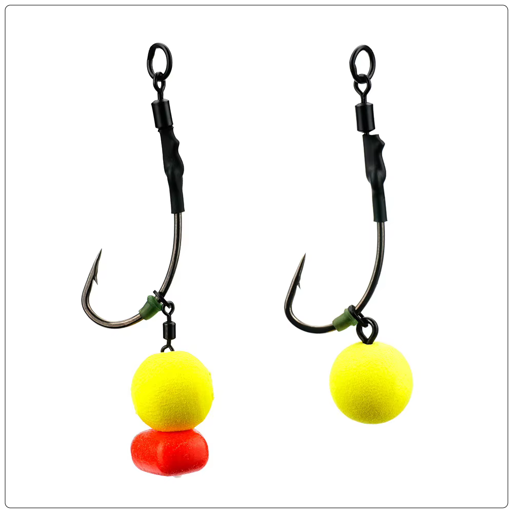 Hirisi Ronnie Rig con anzuelos de púas – montaje carp listo hair - imagen 5