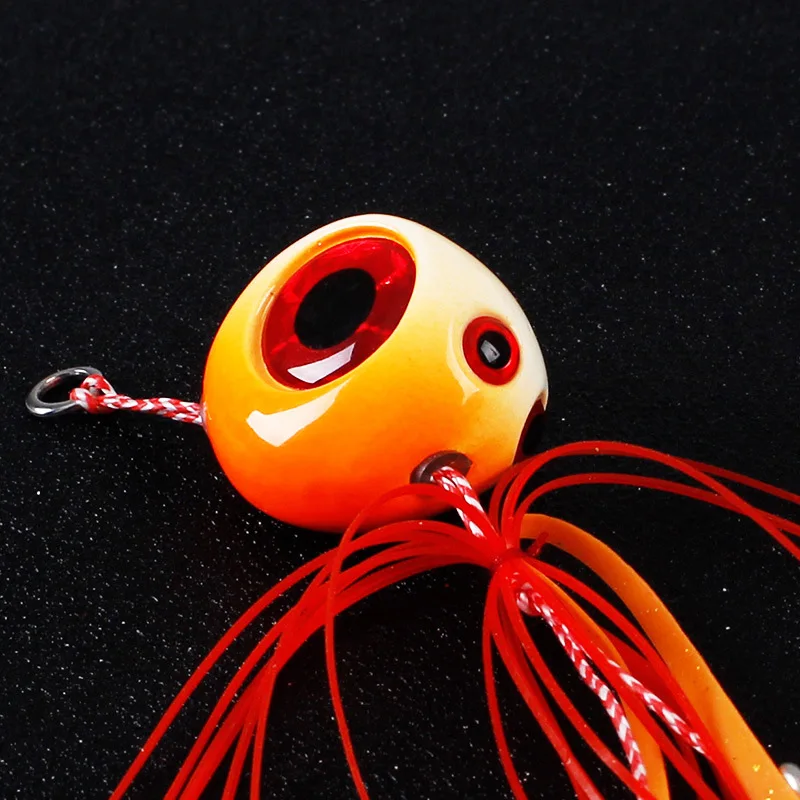 Jighead Tenya luminoso con falda goma de camarón para agua salada - imagen 3