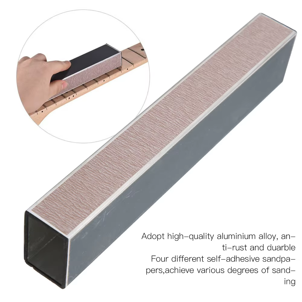 Nivelador de trastes para guitarra y bajo con lija autoadhesiva - imagen 2