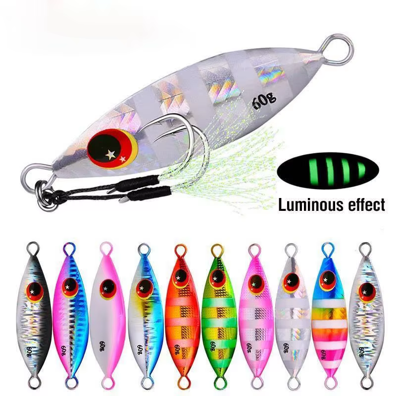 Señuelo cuchara metálica jigging lento para atún, lubina y agua salada - imagen 5