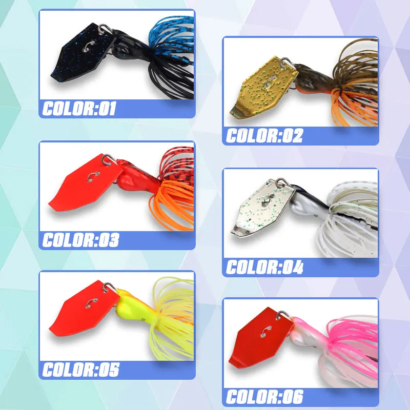 LETOYO Chatterbait con cuchilla y anzuelo de aguja para lucio y lubina - imagen 3