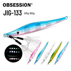 OBSESSION J133 Señuelo Jigging hundimiento lento con brillo UV