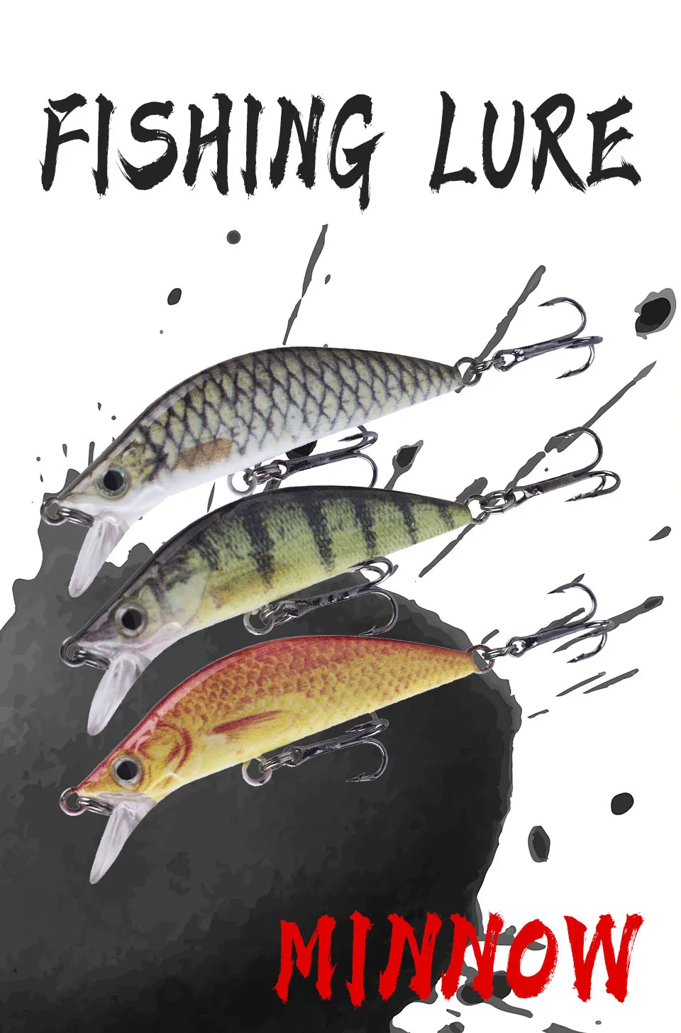 Señuelo WALK FISH Minnow japonés 55mm vista lateral