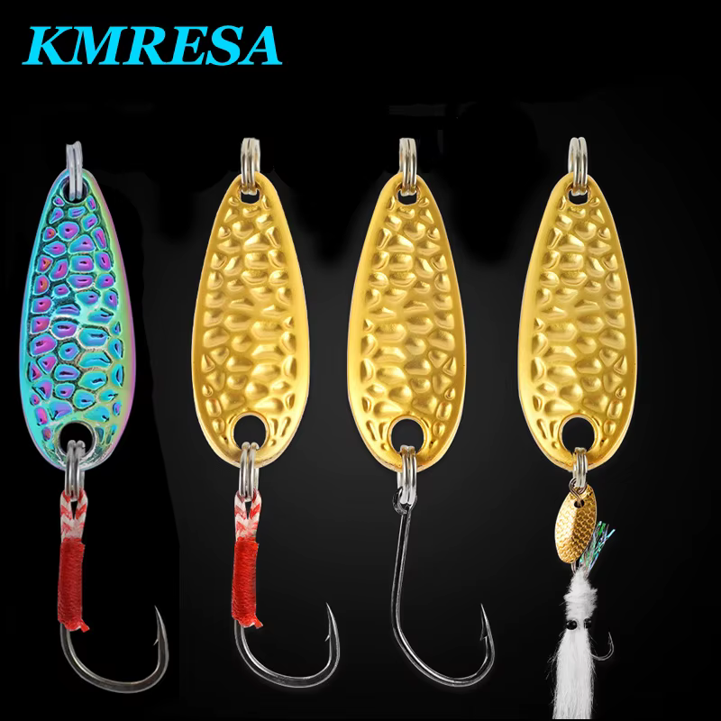 Cuchara giratoria metálica para pesca de trucha con paleta sonora