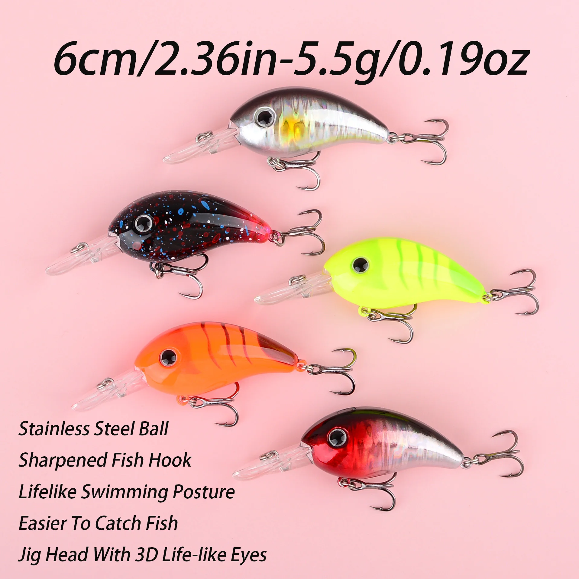 Señuelo crankbait flotante para lubina y lucio, cebo duro jerkbait - imagen 4