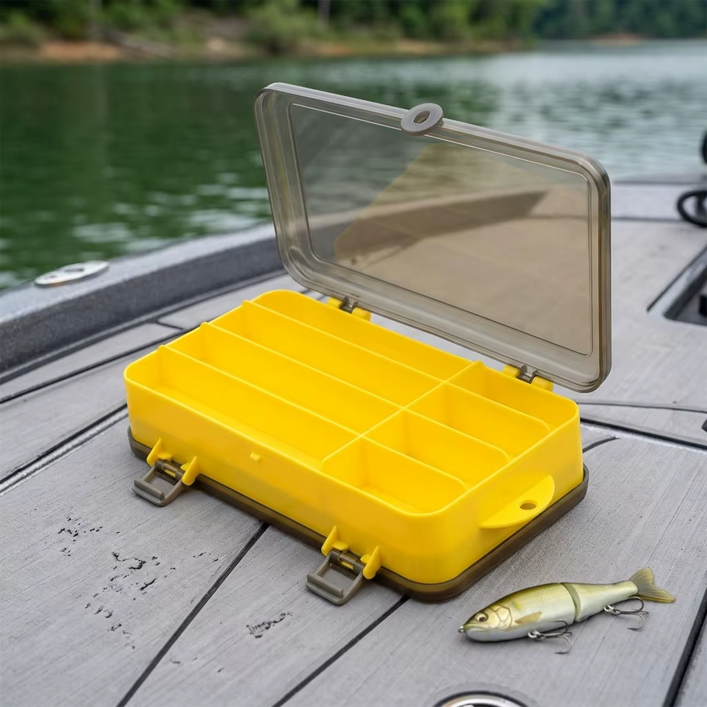 Caja de aparejos de pesca de 2 capas vista frontal