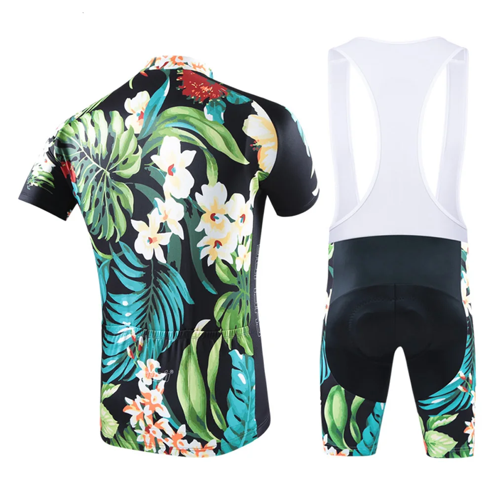 Jersey MTB de manga corta con culote acolchado de gel y tirantes