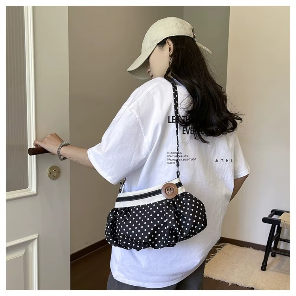 Bolso Casual de Hombro con Puntos y Botones Madera – Correa Ajustable - imagen 5