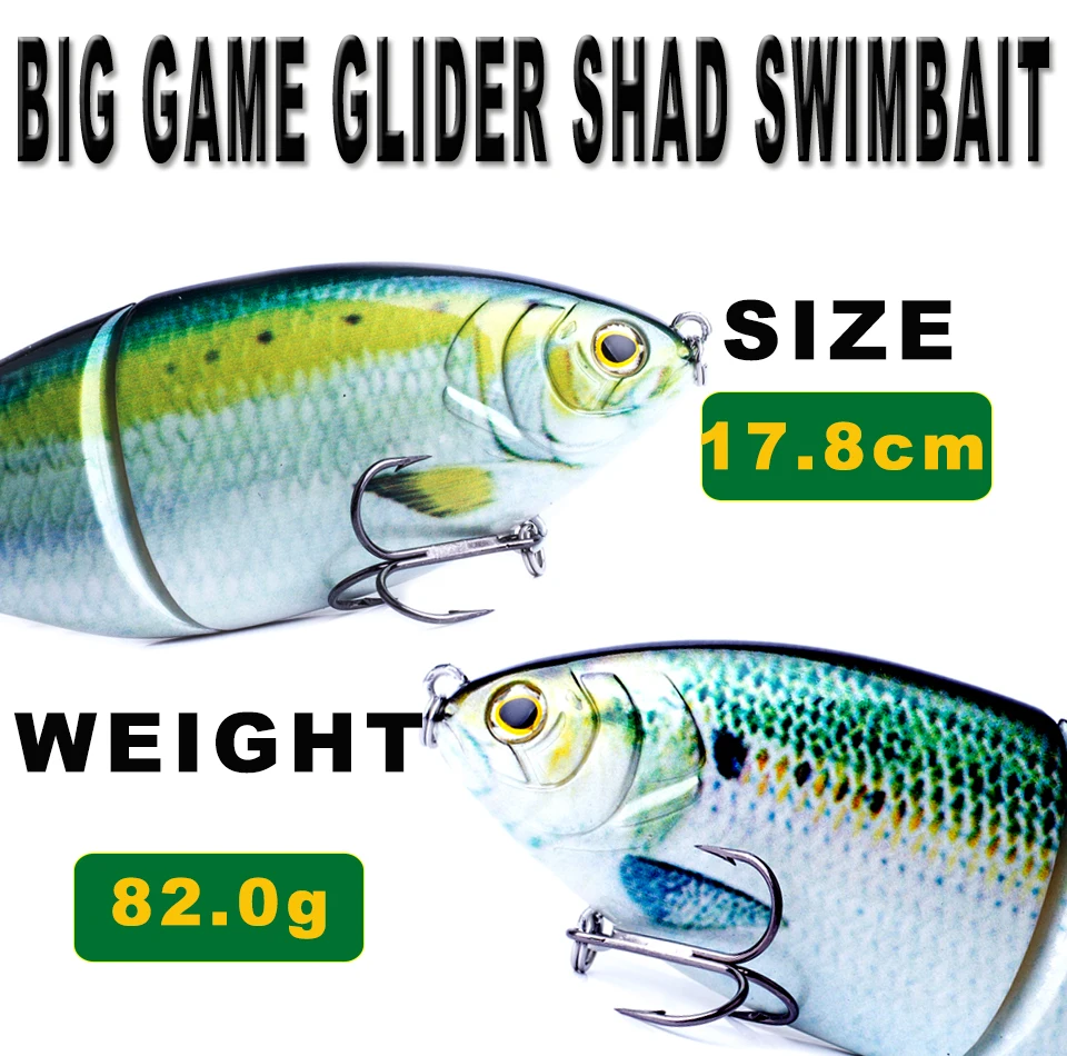 Detalle del cuerpo del swimbait mostrando acabados realistas