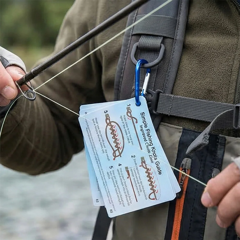 Guía de Nudos de Pesca Impermeable de Bolsillo con Tarjetas Portátil