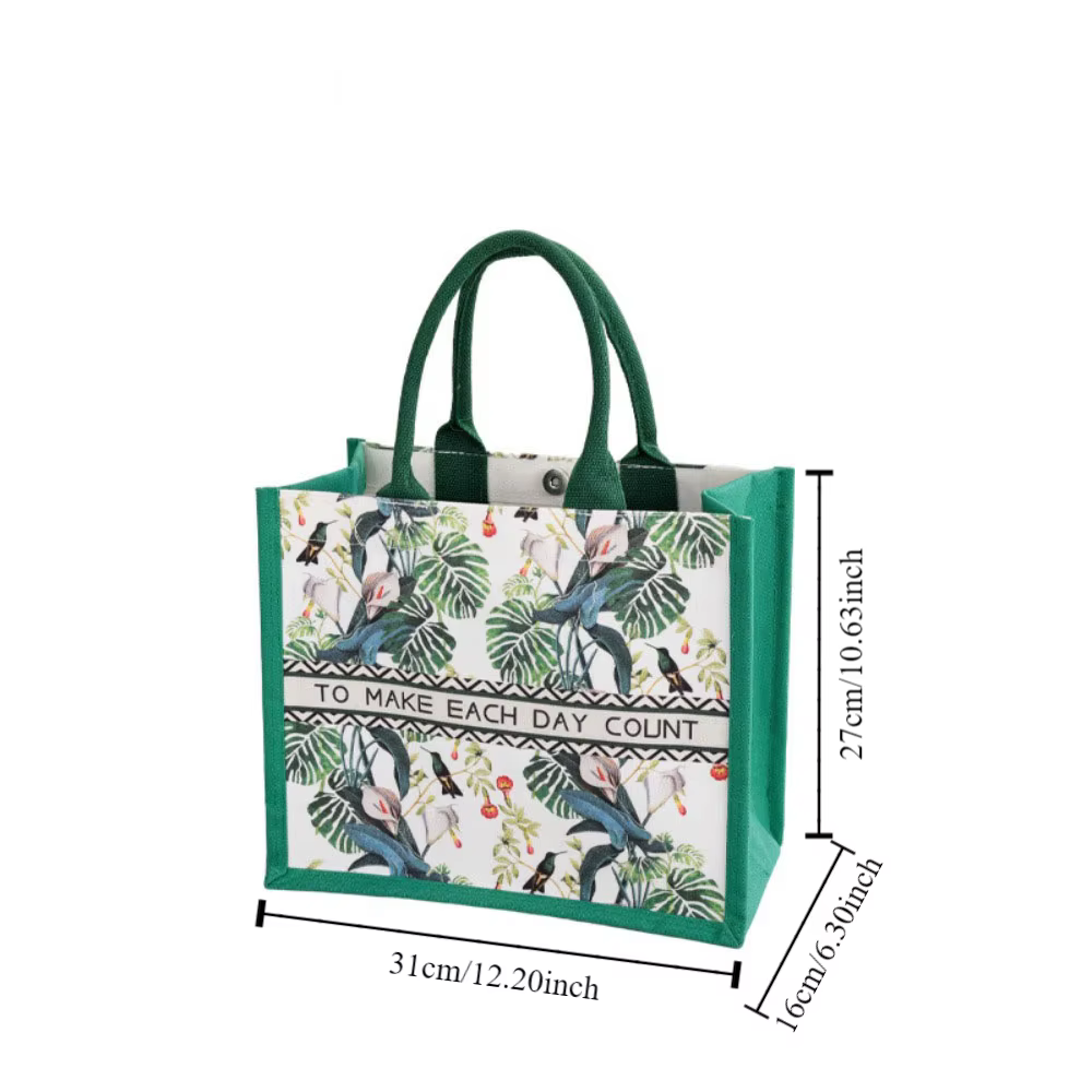 Bolso bandolera de lona floral – Gran capacidad y correa cruzada - imagen 4