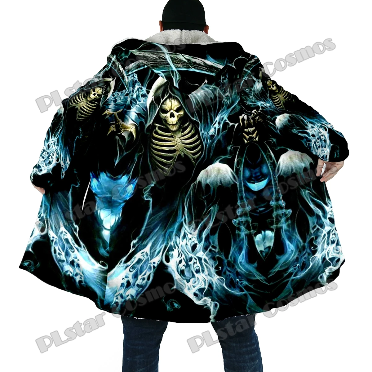 Ropa de abrigo con capucha estampado calavera 3D para hombre - imagen 4