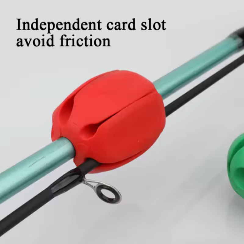 Mini caña de pescar fija anticolisión para dos piezas con bola verde - imagen 5