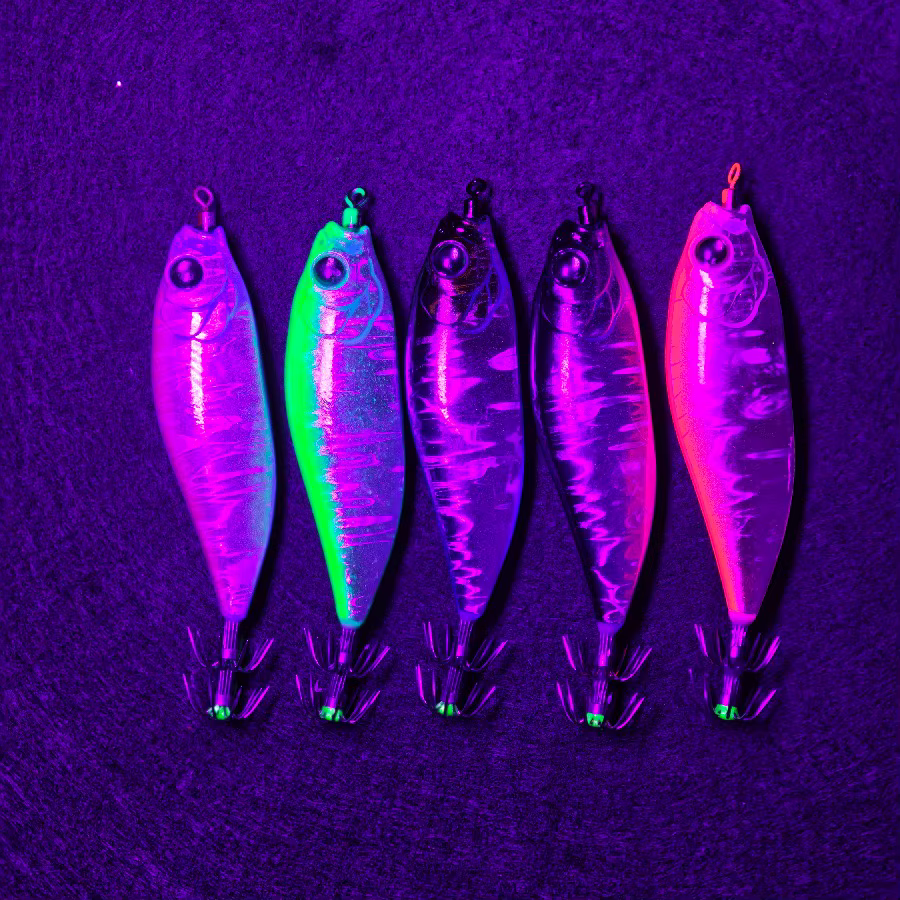 Señuelo Egi para Calamar con Plumaje Holográfico y Caída Lenta - imagen 2
