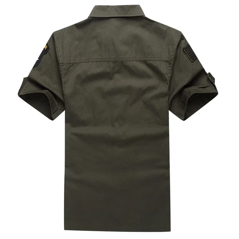 Camisa de verano manga corta algodón hombre con múltiples bolsillos