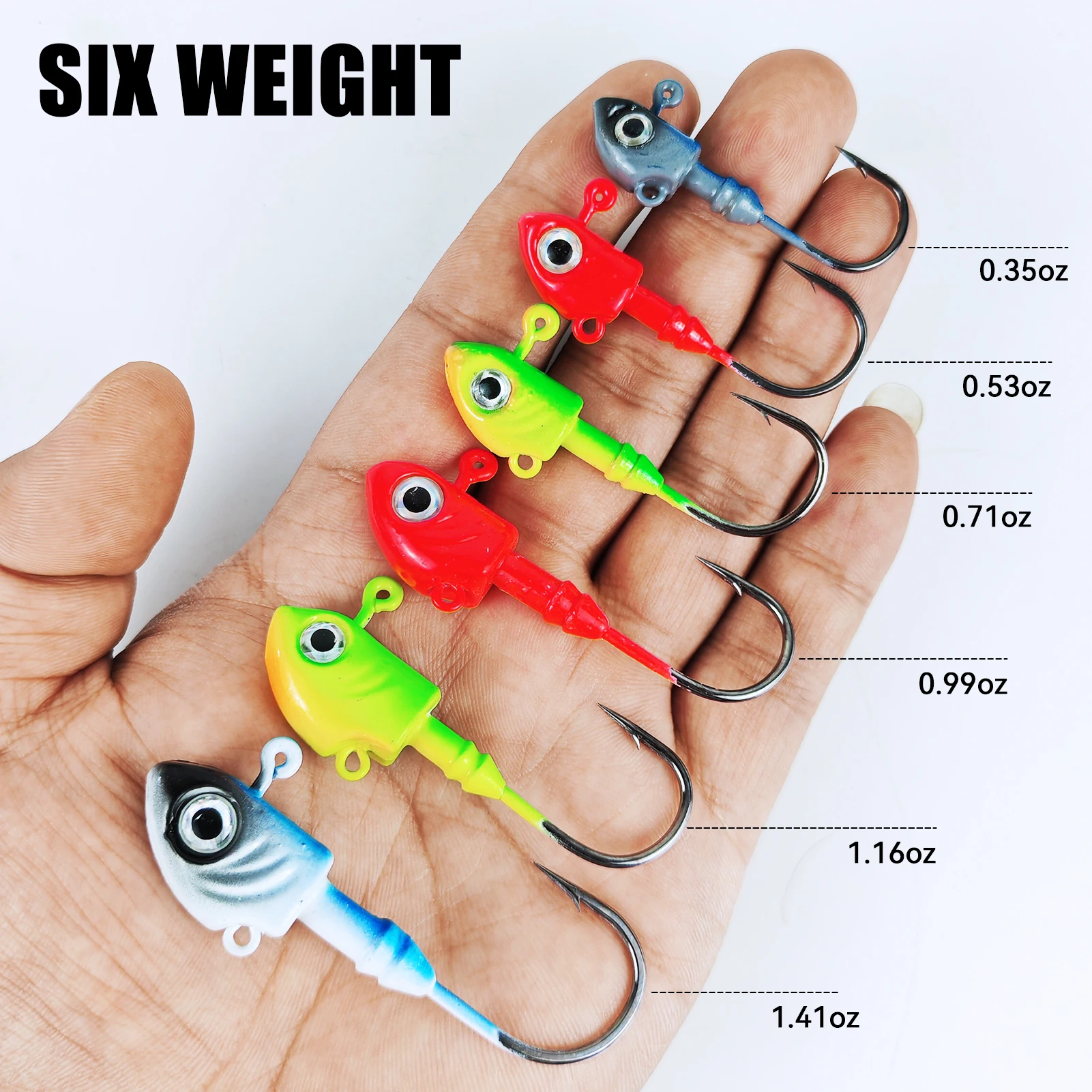 FREE FISHER Cabezas de jig con anzuelo para vinilo – agua salada - imagen 2
