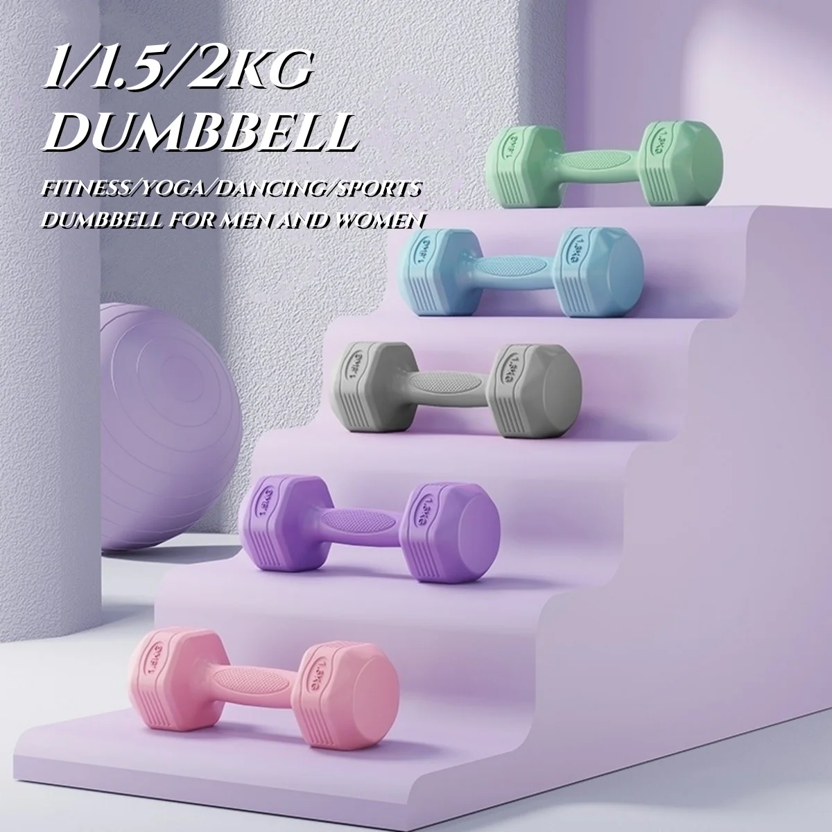 Mancuernas portátiles de 1 kg, 1,5 kg y 2 kg para entrenamiento en casa