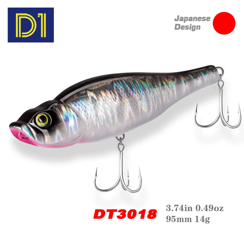 Popper D1 – Señuelo de superficie con sonajero para lubina - imagen 2