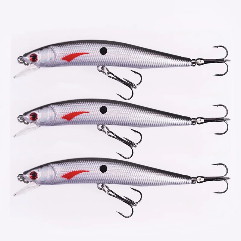 Kit de wobblers flotantes Minnow con ojos 3D y anzuelos triples - imagen 4