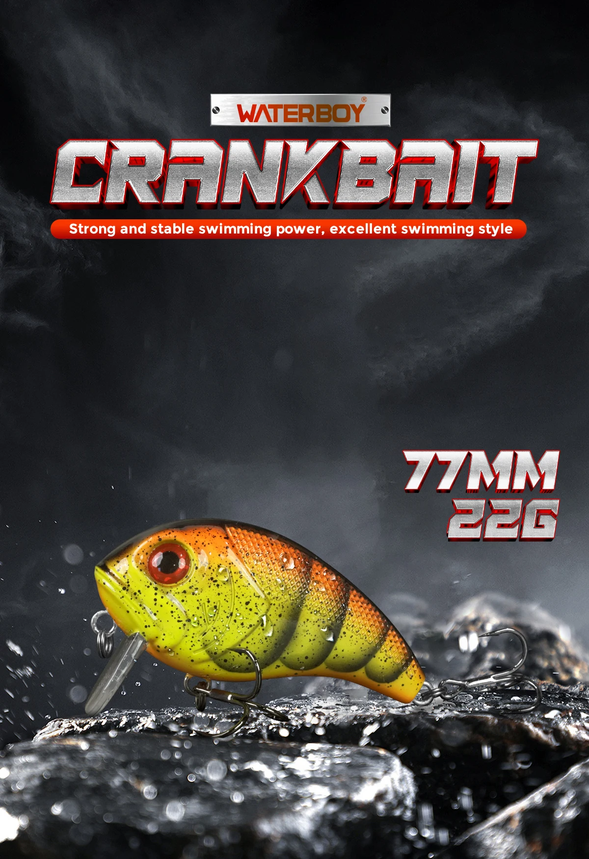 Señuelo WATERBOY Crankbaits 77mm vista lateral