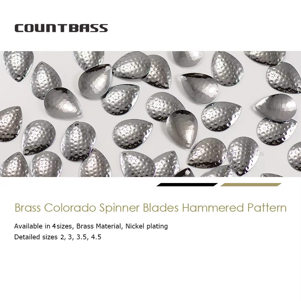 Countbass Cuchillas Spinner Colorado níquel latón martillado - imagen 5